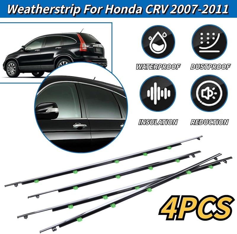 GEATaaT 4 قطع شريط عزل النوافذ متوافق مع 2007-2011 هوندا CRV بديل # 72410-SWA-A01، 72450-SWA-A01، 72910-SWA-A01، 72950-SWA-A01 - Image 2